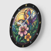 Bloom & Flutter" - künstlerischer Schmetterling Große Wanduhr (Winkel)