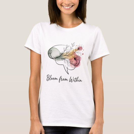 Bloom From Within – Women’s Inspirational Floral  T-Shirt (Vorderseite)