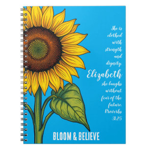 Bloom & Glaube   Individuelles SonnenblumenNoteboo Notizblock