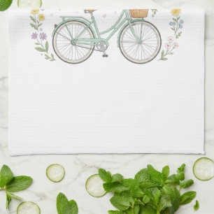 Bloom & Glow Vintage Blumen Fahrrad Frühling Küche Geschirrtuch