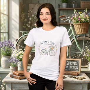 Bloom & Glow Vintage Floral Fahrrad Frühling Aesth Tri-Blend Shirt