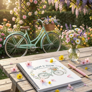 Bloom & Glow Vintage Floral Fahrrad Frühlingsgarte Notizblock