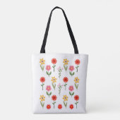 Bloom Grid – Retro Blumenmuster-Tasche Tasche (Rückseite)