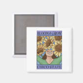 Bloom & Grow Chico Staat (lila blau) Magnet (Vorderseite/Rückseite)