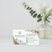 Bloom & Grow Gartenservice Visitenkarte (Stehend Vorderseite)