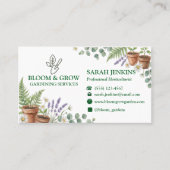 Bloom & Grow Gartenservice Visitenkarte (Vorderseite)