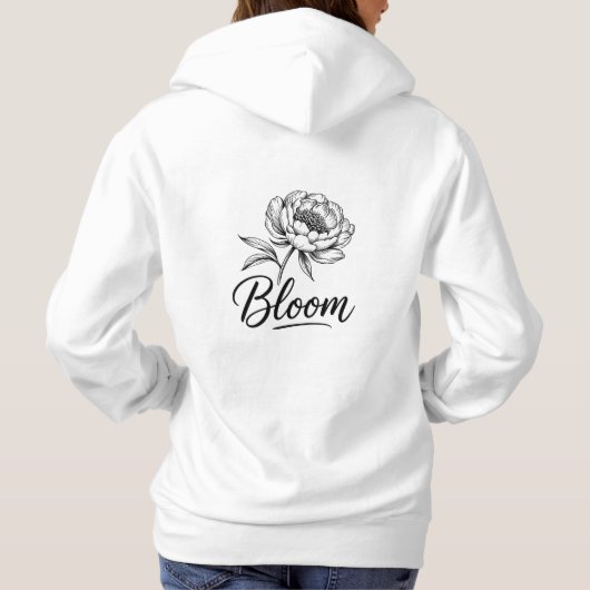 Bloom Hand Gezeichnet Blume Hoodie (Rückseite)