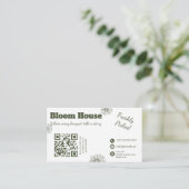 Bloom House Floral QR-Code Visitenkarte (Stehend Vorderseite)