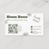 Bloom House Floral QR-Code Visitenkarte (Vorderseite)