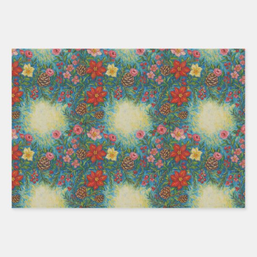 Bloom in Christmas Wrap Geschenkpapier Set (Vorderseite 2)