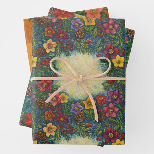Bloom in Christmas Wrap Geschenkpapier Set (Beispiel)