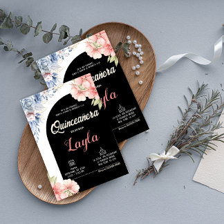 Bloom in Quinceañera! Boho Floral Mis Quince Einladung