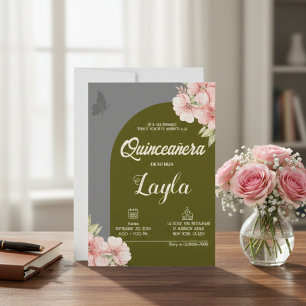 Bloom in Quinceañera! Boho Floral Mis Quince Einladung