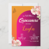 Bloom in Quinceañera! Boho Floral Mis Quince Einladung (Vorderseite)