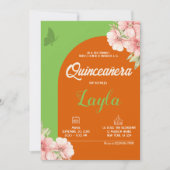 Bloom in Quinceañera! Boho Floral Mis Quince Einladung (Vorderseite)