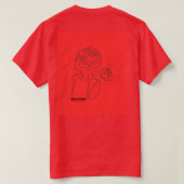 Bloom in Red – Artistic Floral Girl T-Shirt in Cl (Design Rückseite)