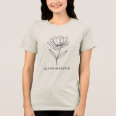 Bloom in Silence Minimalist Floral Line Art Design Tri-Blend Shirt (Vorderseite)