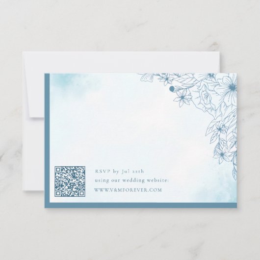 Bloom in Winter QR-Code RSVP-Karten RSVP Karte (Vorderseite)