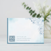 Bloom in Winter QR-Code RSVP-Karten RSVP Karte (Stehend Vorderseite)
