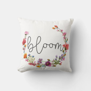 Bloom Inspiration Zitat Boho Blumenkohle Wildblume Kissen