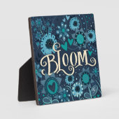 Bloom Inspirational Herz Bloral Hübsch Blau Fotoplatte (Vorderseite)