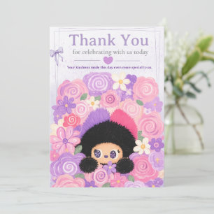Bloom Kitty Floral Dankeschön-Karte Kindergeburt Einladung