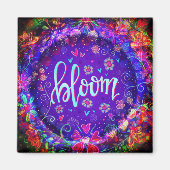 Bloom Lila floral Inspiration Trendy Fun Magnet (Vorne)