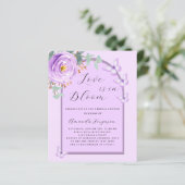Bloom lila Schmetterling Bridal Dusche Einladung (Stehend Vorderseite)