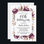 Bloom Lila Watercolor 60. Geburtstag Einladung<br><div class="desc">Hübscher Moderne Wasserfarbe Geburtstagseinladungen im Kleinen Bayleigh Store!</div>