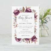 Bloom Lila Watercolor Kinderdusche Einladung (Stehend Vorderseite)