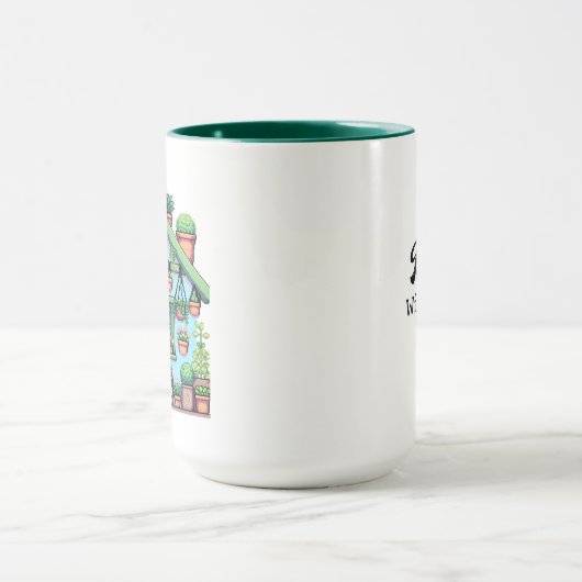 Bloom mit Grace | Kawaii Girl mit Pflanze Tasse (Zentrum)