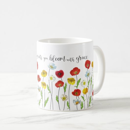 Bloom mit grace-Poppy-Blume Kaffeetasse (VorderseiteRechts)