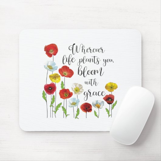 Bloom mit grace-Poppy-Blume Mousepad (Mit Mouse)