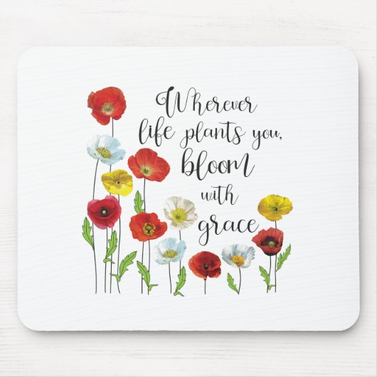 Bloom mit grace-Poppy-Blume Mousepad (Vorne)