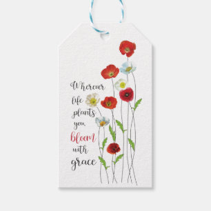 Bloom mit grace-Poppy-Blume-Poster Geschenkanhänger