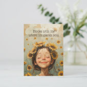 Bloom mit Joy Postkarte (Stehend Vorderseite)