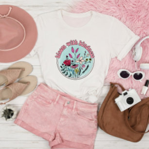 Bloom mit Kindness Vintage Wildblume Kunst T-Shirt