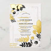 Bloom mit Liebe: Öko-freundliche Schwarz-Weiß-Pfla Folieneinladung (Vorderseite)