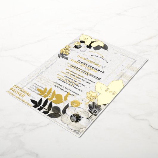 Bloom mit Liebe: Öko-freundliche Schwarz-Weiß-Pfla Folieneinladung (Gedreht)