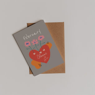 Bloom mit Selbst-Liebe Februar Abstrakt Postkarte