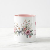 Bloom Monogramm - Personalisierte Bläschen Tasse (Zentrum)