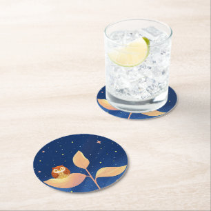 Bloom Mystic Night Owl Garden Runder Pappuntersetzer