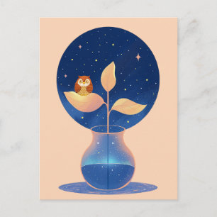Bloom Mystic Night Owl Garten Feiertagspostkarte