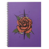 Bloom & Navigate: Rose Compass T-Shirt Notizblock (Vorderseite)