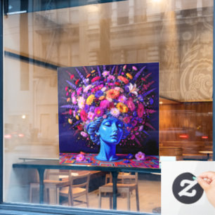 "Bloom of Eternity" - ein farbiges surreales Portr Fensteraufkleber