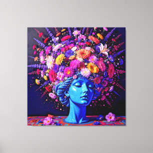 "Bloom of Eternity" - ein farbiges surreales Portr Leinwanddruck