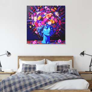 "Bloom of Eternity" - ein farbiges surreales Portr Leinwanddruck
