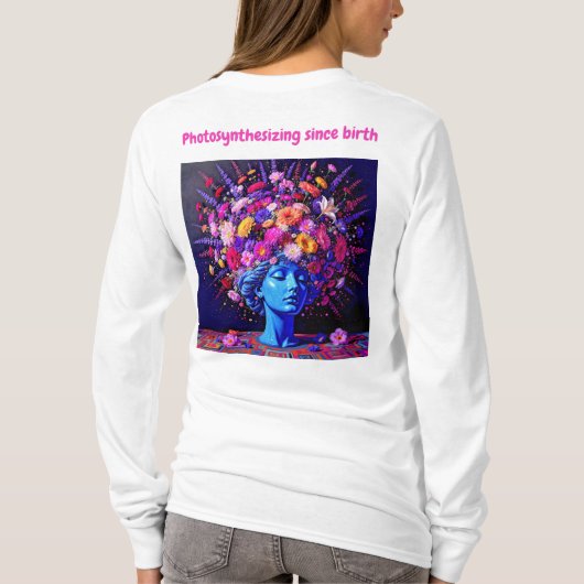 "Bloom of Eternity" - ein farbiges surreales Portr T-Shirt (Rückseite)