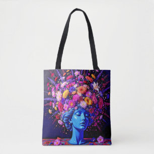 "Bloom of Eternity" - ein farbiges surreales Portr Tasche
