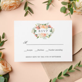 Bloom Peach Pink Botanical WEDD RSVP
